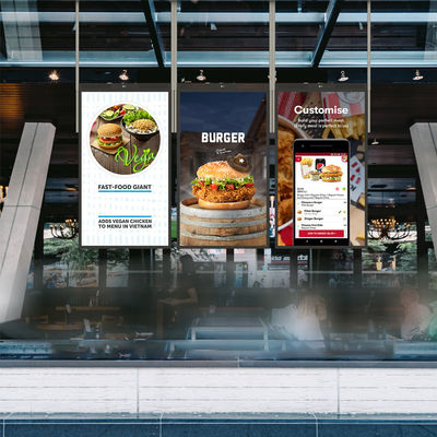 43 polegadas Janela Lcd Display Indoor Roof Hanging Publicidade 1920 X 1080 Fhd