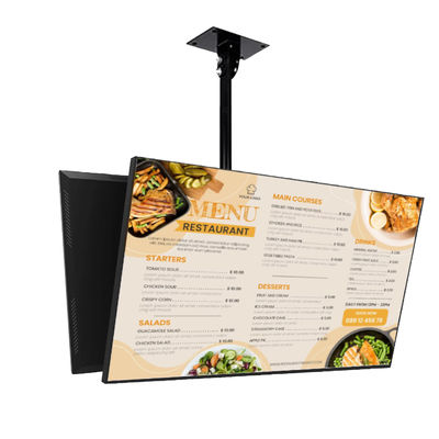 8mm Ultra Narrow Restaurante Indoor Digital Menu Board para publicidade de fast food