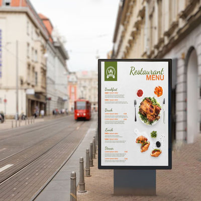 55 polegadas 3000nits Outdoor Digital Menu Boards Drive Thru Para Restaurantes Full HD Monitor IP65 série livre de manutenção