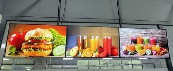 700nits FHD Indoor Digital Menu Board para publicidade de fast food