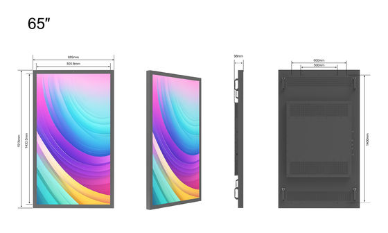 65 polegadas 2500nits Altura Brightnees Exterior LCD Display para negócios resistente a intempéries IP65 série livre de manutenção